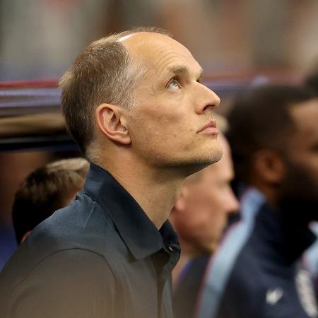 Thomas Tuchel, técnico da Inglaterra, durante partida contra a Croácia, na Copa do Mundo