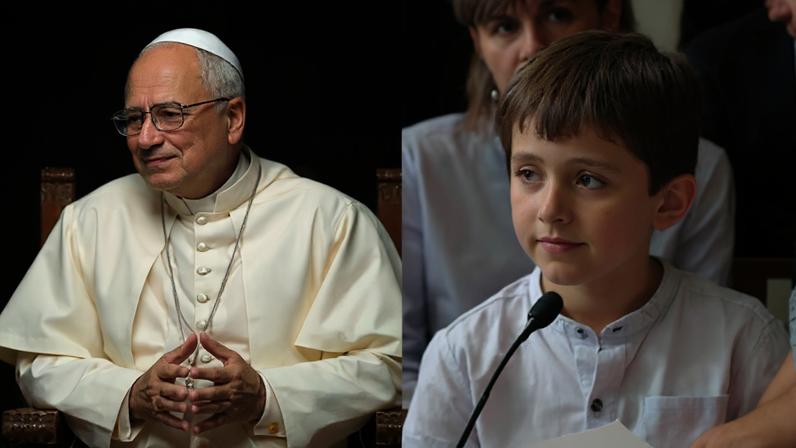 Criança surpreende o Papa Leão XIV com perguntas durante missa na Espanha