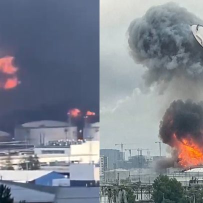 Drones atingem refinaria em Moscou e provocam grandes incêndios