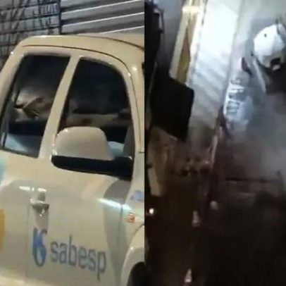 Vazamento de gás interrompe rua no Centro de SP durante obra da Sabesp