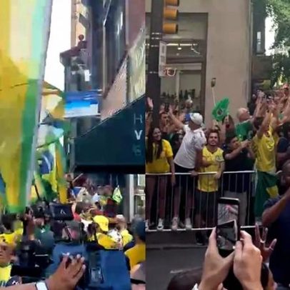 Torcida recebe a Seleção Brasileira com festa em frente a hotel na Filadélfia