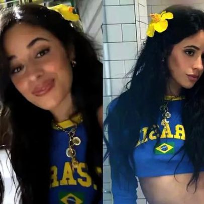 Camila Cabello é flagrada torcendo pelo Brasil contra a Escócia