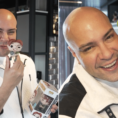 Tiago Abravanel emocionado ao conquistar peça rara entre 800 Funkos