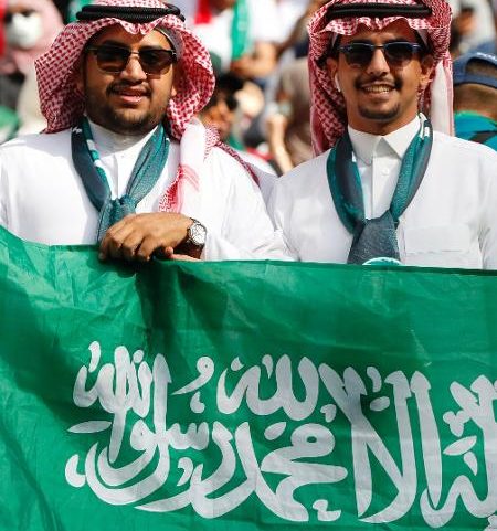 Foto de arquivo.2018 - Torcedores árabes comparecem ao estádio Luzhniki, em Moscou, palco da cerimônia de abertura e do jogo entre Rússia x Arábia Saudita