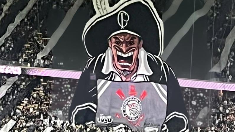 Torcida do Corinthians provoca São Paulo com mosaico que mostra manchetes de vitórias históricas no Majestoso