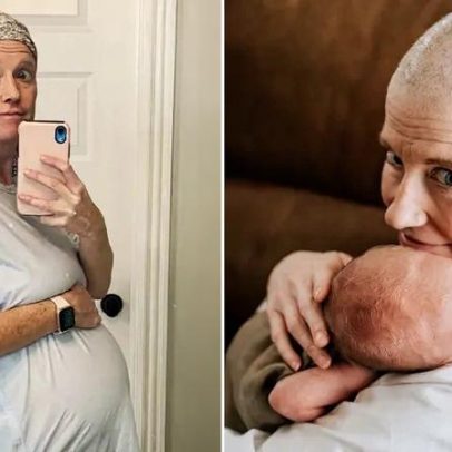 Mãe de 41 anos recebe câncer de mama na gravidez e faz quimioterapia antes do parto