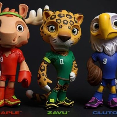Mascotes da Copa do Mundo de três países: identidades diversas