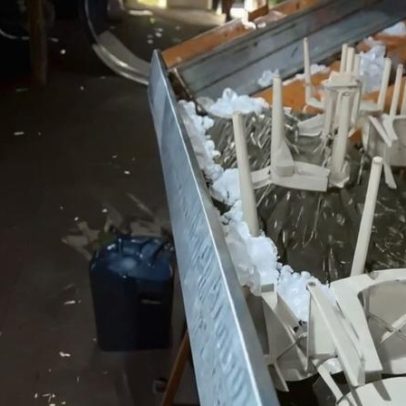 Granizo e ventania causam estragos e prejuízos em Uberlândia