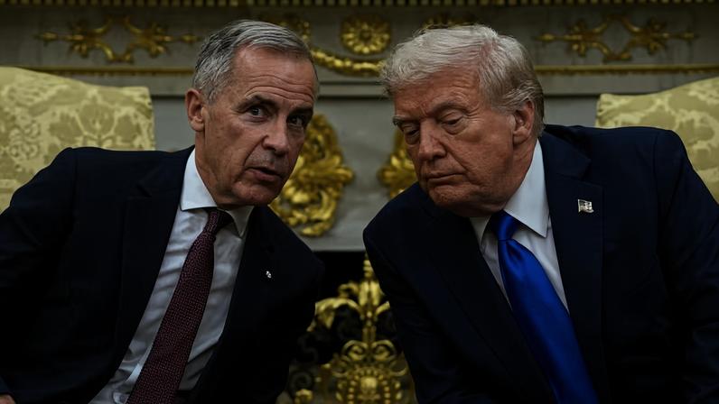 Mark Carney e Donald Trump — Foto: Evan Vucci/AP