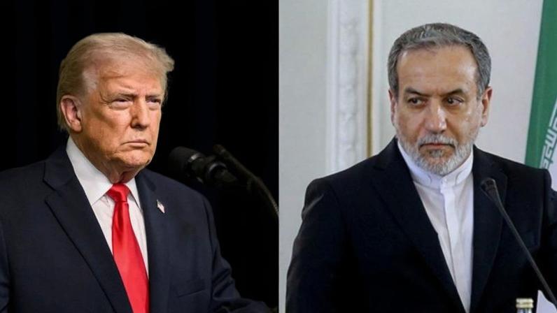 Trump e Irã sinalizam avanço em negociações por possível acordo de paz; na esquerda, Donald Trump. Na direita, chanceler iraniano Seyed Abbas Araghchi