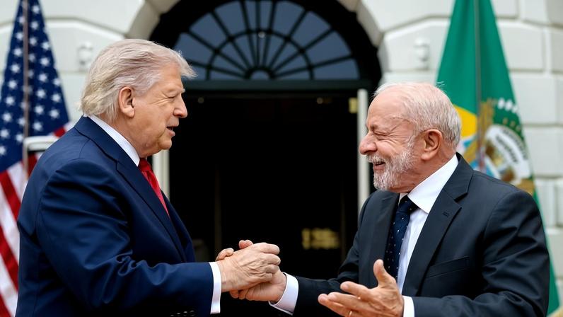 7.mai.2026 - Trump e Lula na Casa Branca