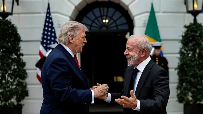 O presidente Luiz Inácio Lula da Silva, durante Encontro com o Presidente dos Estados Unidos, Donald Trump