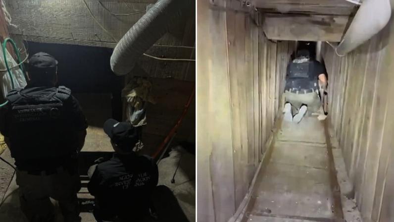 Vídeo revela túnel com deslizador ligando México e EUA