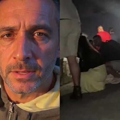 Turistas buscam abrigo durante tiroteio em mirante no Rio