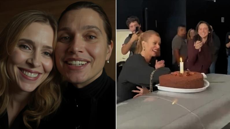Elenco de "Quem Ama Cuida" festeja com bolo em caixão no velório de Arthur