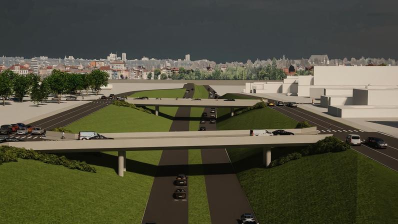 Novo viaduto do Orleans vai criar binário em Curitiba. (Foto: Divulgação/Governo do Paraná)