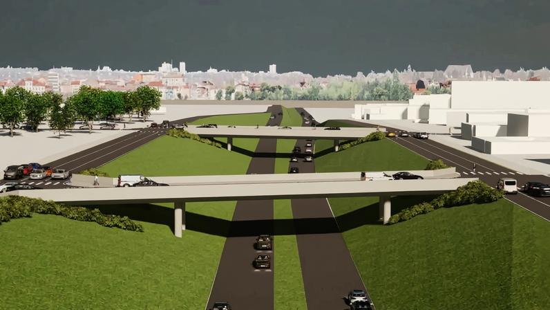 Novo viaduto do Orleans vai criar binário em Curitiba. (Foto: Divulgação/Governo do Paraná)
