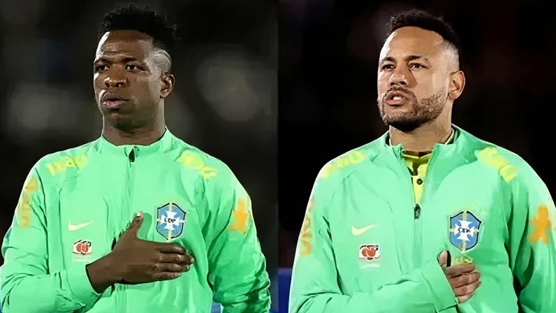Vini Jr. e Neymar pela Seleção Brasileira
