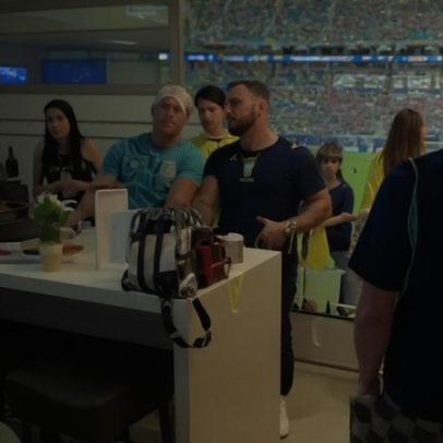 Camarote onde Virginia acompanhou o jogo da Seleção é mostrado