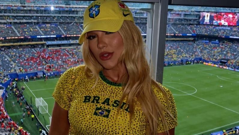 Virginia assistiu ao jogo de Brasil e Marrocos