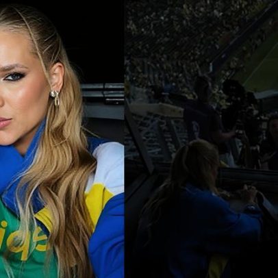 Virginia mostra look e interage com fãs no 2º jogo do Brasil na Copa