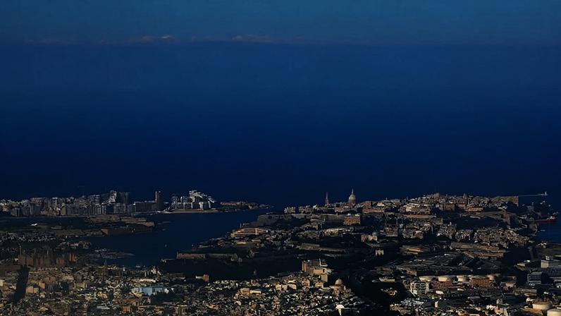 Vista aérea de Malta, país localizado entre o sul da Itália e o norte da África