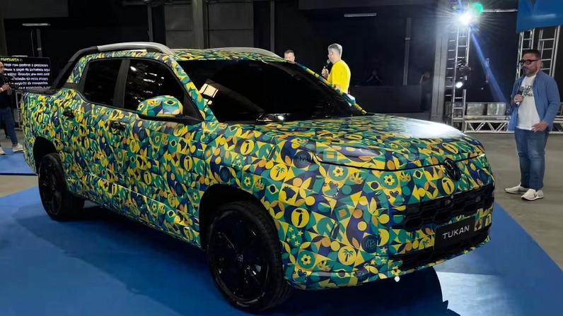 Volkswagen Tukan 2027 - frente camuflada — Foto: Vitória Drehmer/Autoesporte