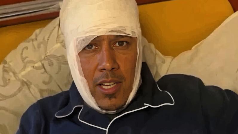 Imagem colorida de combatente ferido