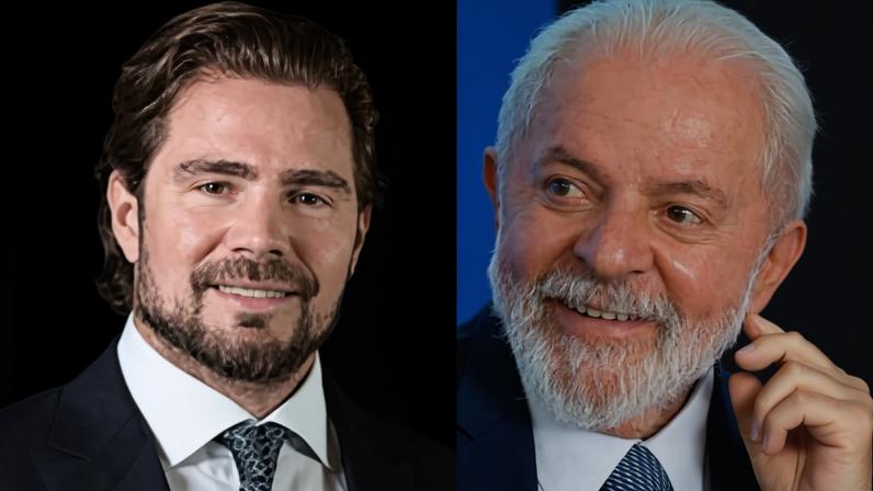 Defesa de Jaques Wagner (cent.) nega que tenha tido intermediação com o presidente Lula (dir.) e relação com Daniel Vorcaro (esq.)