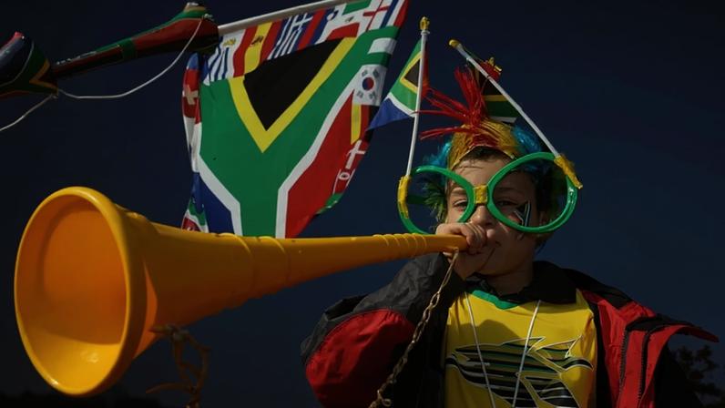 Torcedor no jogo de abertura da Copa de 2010, entre África do Sul e México.
