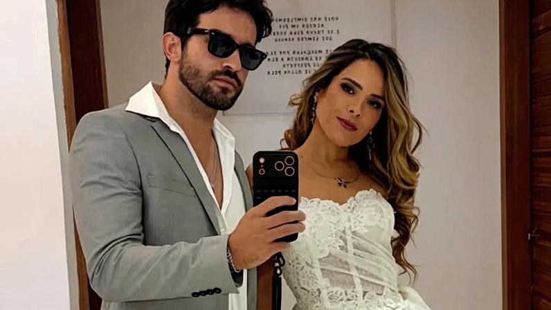 Wanessa Camargo posa com o namorado, Bruno Bevan, em clima de Copa do Mundo