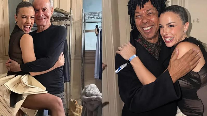 Atriz postou foto ao lado de Ney Matogrosso e Djavan nos bastidores do evento que celebrou legado de Cazuza