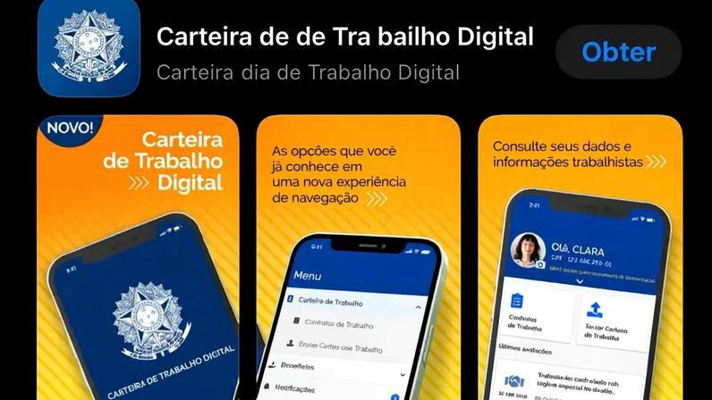 Aplicativo da Carteira de Trabalho Digital (CTPS) — Foto: Reprodução