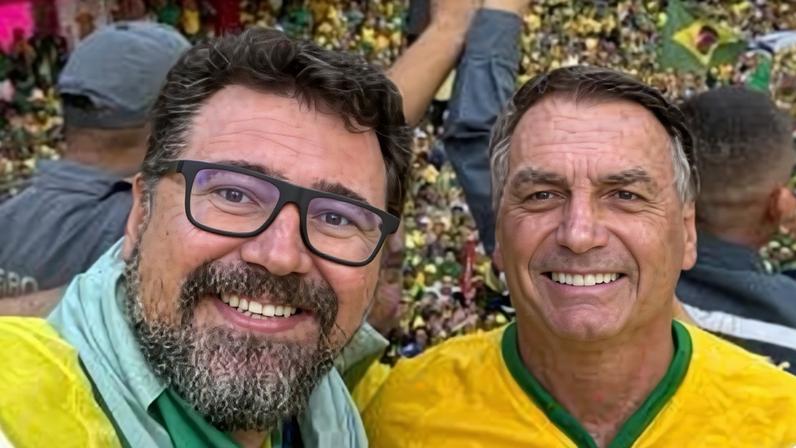 Marcos Pollon e Jair Bolsonaro