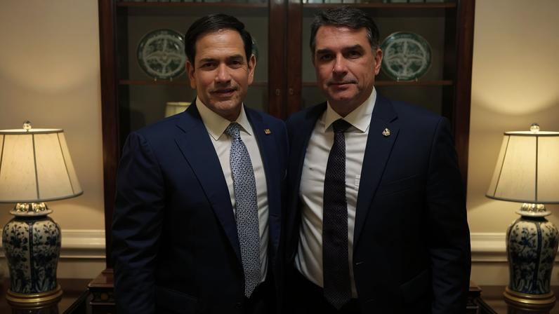 Marco Rubio e Flávio Bolsonaro