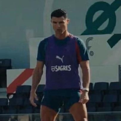 Cristiano Ronaldo exibe precisão em cobranças de faltas no treino de Portugal