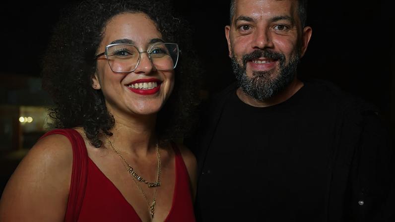 Rutielen Tajara e o amigo Bruno Matos