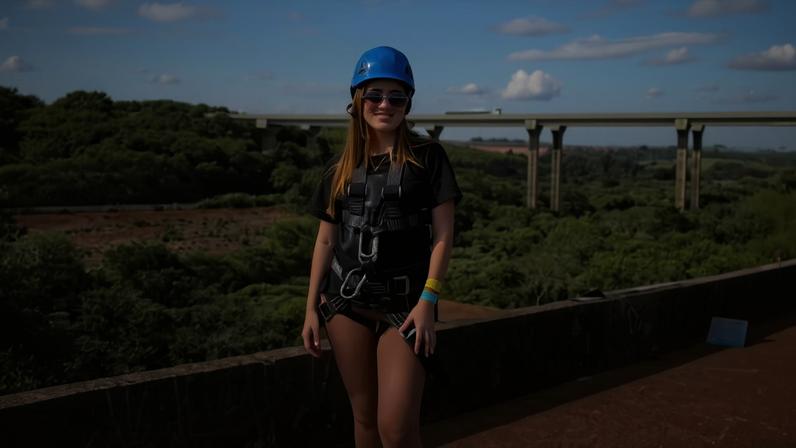 Raissa Rodrigues, de Itapetininga (SP), saltou com a mesma empresa envolvida em morte durante rope jump — Foto: Arquivo Pessoal