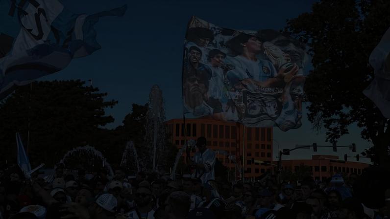 Banderazo da Argentina antes da estreia na Copa do Mundo — Foto: Jorge Natan / ge.globo