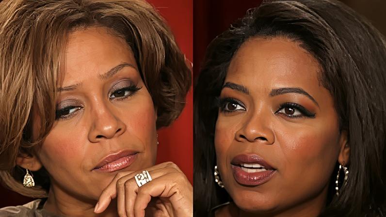 Whitney Houston em uma de suas entrevistas com Oprah Winfrey