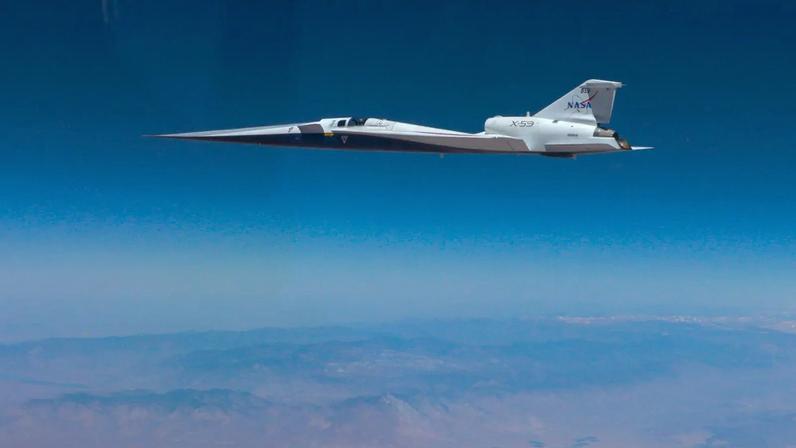 Avião X-59: avião rompe barreira do som (Foto: Divulgação NASA / Lori Losey)
