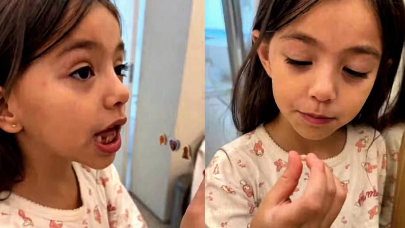 Sabrina Sato se derrete pela filha, Zoe, após queda de dentinho de leite: 'Muito corajosa' — Foto: Reprodução/Instagram