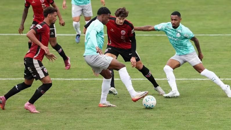 Palmeiras vence Primavera em jogo-treino na Academia de Futebol — Foto: Cesar Greco/Palmeiras/by Canon