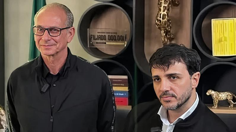 O pré-candidato à Presidência Renan Santos (Missão) e seu vice Aroldo Medida (Missão)