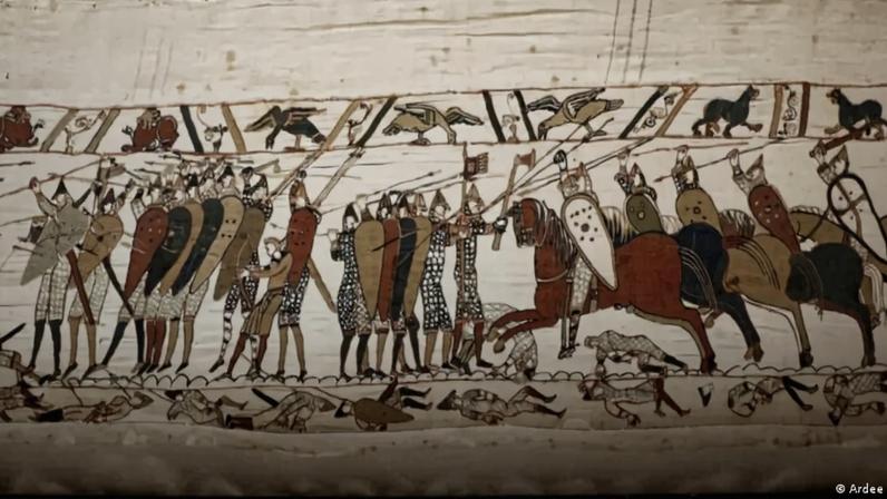 Tapeçaria conta conquista normanda da Inglaterra