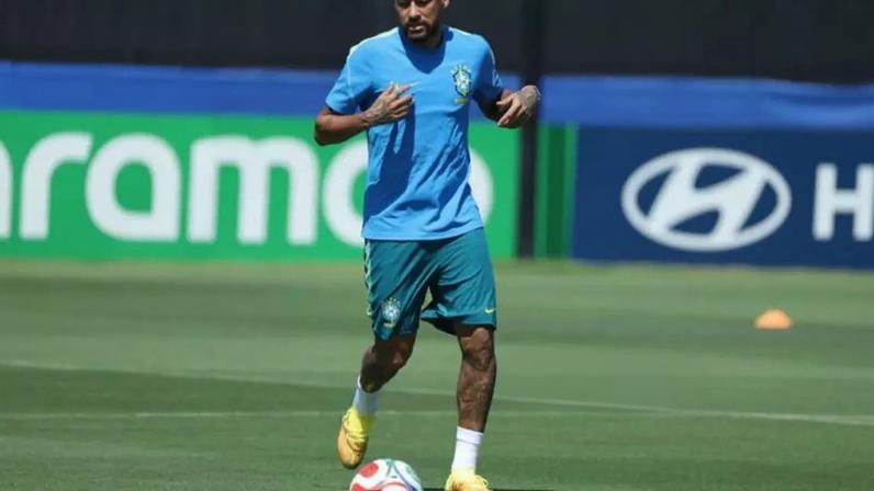 Neymar durante seleção brasileira que treina no Columbia Park, centro de treinamento do New York Red Bulls