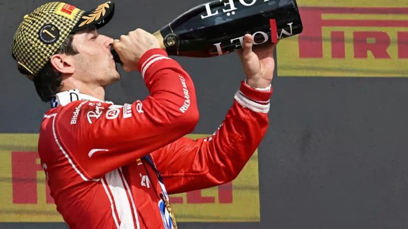 Leclerc celebra vitória no GP da Grã-Bretanha