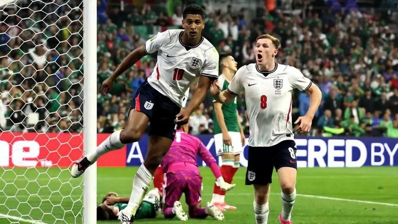 Inglaterra de Thomas Tuchel sofreu para derrotar o México por 3 a 2 neste domingo (5), no Estádio Azteca / Jogada10