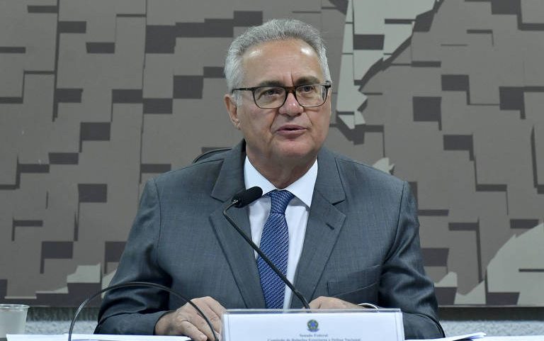 O senador Renan Calheiros (MDB-AL), durante sessão no Senado