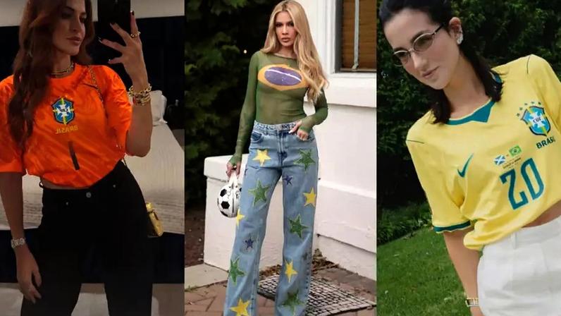 Karoline Lima e mais WAGs brasileiras capricham nos looks para Brasil x Noruega